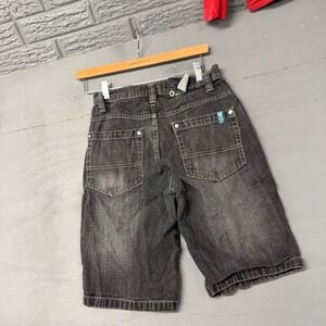 Southpole Boys Faded Black Denim Shorts Size 12 Relaxed Fit Y2K Streetwear